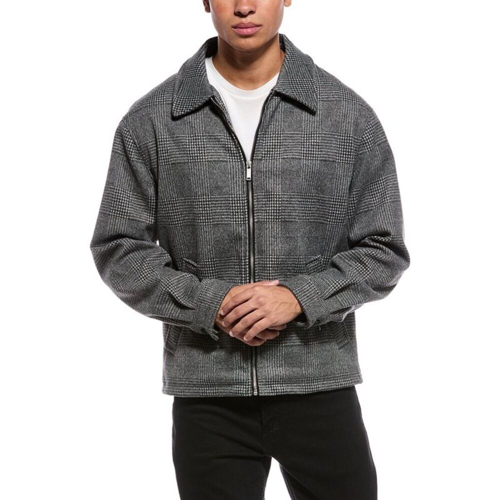 Jason Wu Mens  Plaid Zip Jacket, Black